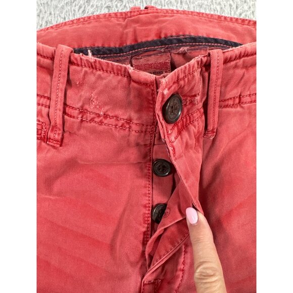True Religion Mens 32 Geno Officer Chino Jeans Calamity Faded Red Retro 90s Y2K - Picture 7 of 14